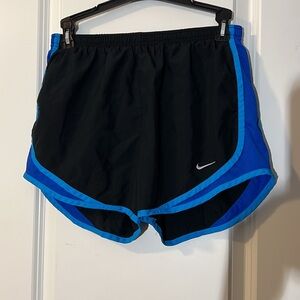 Nike Women's Athletic Shorts Black with Blue Trim
